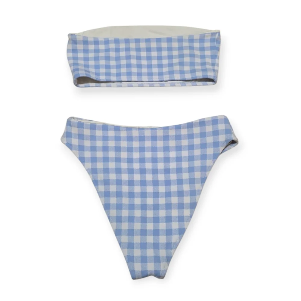 Frankie's Bikinis Jenna Bandeau Check Bikini SET